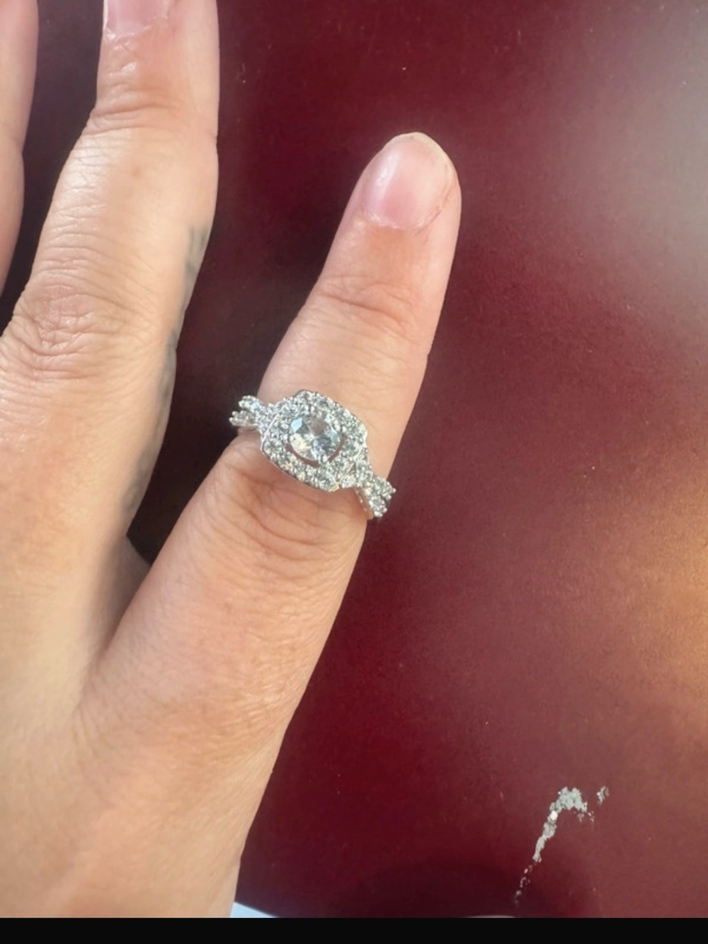 Classic Halo Engagement Ring - White